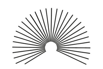 Radiant Sunburst Vector, Retro Sun Rays, Vintage Radial Lines, Geometric Sunbeam Pattern, Abstract Burst, Minimalist Sun Illustration, Transparent PNG, Stock Design
