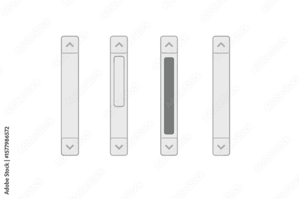 Aufkleber vertical scrollbar set isolated. ui scroll bar sliders, progress up and down buttons. interface widg