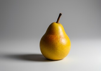 Studio shot of a ripe pear with a focus on its texture and color, set against a clean background, ideal for healthy eating and natural food concepts