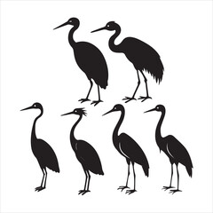 little egret icon silhouette vector
