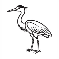 Obraz premium little egret icon silhouette vector