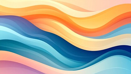 Obraz premium Vibrant Abstract Wavy Background with Smooth Gradient of Orange Blue and Purple