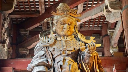 Stone sculpture in a Japanese temple