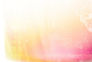 Vintage dust, scratches and light leak template of an old camera's analogue film with red, yellow and magenta glare and white dust, scratches and splatters on transparent background. (png image)