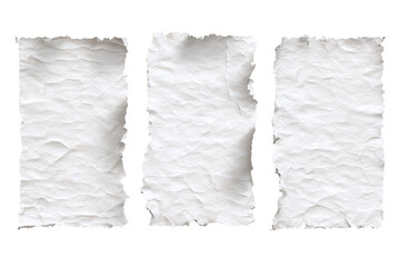 Obraz premium Set of torn paper edges isolated on transparent background, ripped paper sheets for notes, scrapbook, collage, design mockups, creative templates, realistic paper texture for digital projects