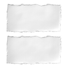 Obraz premium Set of torn paper edges isolated on transparent background, ripped paper sheets for notes, scrapbook, collage, design mockups, creative templates, realistic paper texture for digital projects