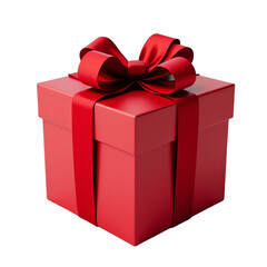 Obraz premium red gift box with ribbon on a transparent background