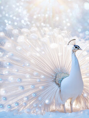 Fototapeta premium White peacock with diamonds