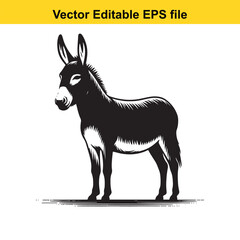 Obraz premium a Donkey – Long Ears and Stoic Expression with Rustic Charm