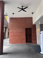 Modern Brick and Stone Design with Fan