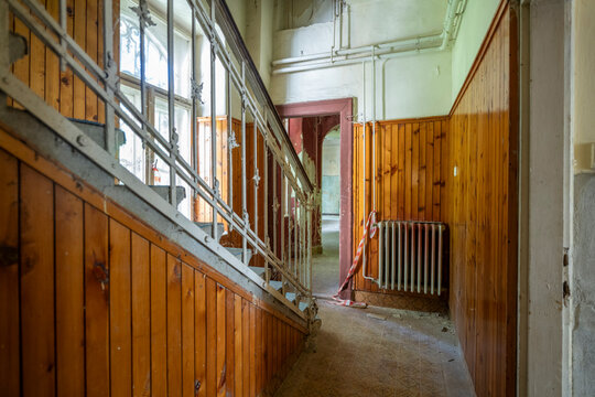 Abandoned Historic Palace with Weathered Architecture and Atmospheric Decay