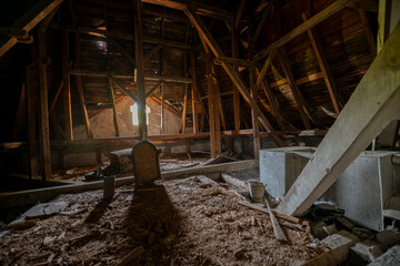 Abandoned Historic Palace with Weathered Architecture and Atmospheric Decay