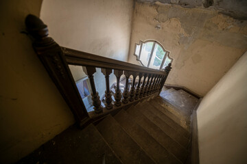Abandoned Historic Palace with Weathered Architecture and Atmospheric Decay