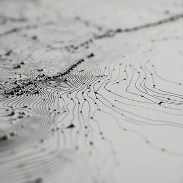 abstract map lines symbolizing direction and exploration isolated clean surface sharp detail Keyword map lines, direction, exploration  lines
