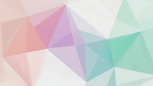 Dynamic geometric color shift in pastel tones within abstract triangles