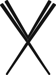 Elegant Chopsticks Asian Dining Culture Icon, Vector Illustration