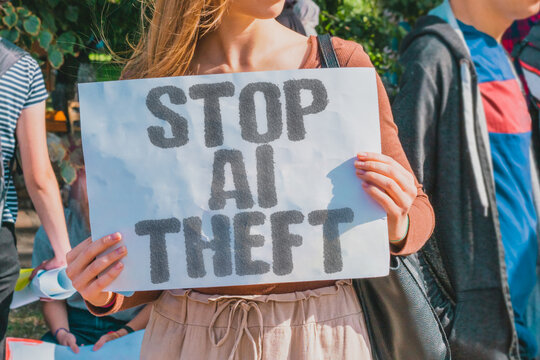 "Stop AI Theft" Defend creators from unauthorized use of their work by artificial intelligence. COPYRIGHT. CONSENT. ETHICS. OWNERSHIP. CREATIVITY. JUSTICE. RIGHTS.
