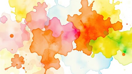 Obraz premium Bright Watercolour Splash Pattern with Vibrant Colours 