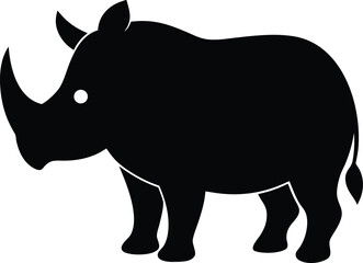 Obraz premium Powerful Rhino Silhouette A Vector Illustration of a Majestic Rhinoceros
