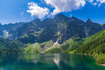 Morskie Oko, the largest lake in the Tatra Mountains in Zakopane, Poland