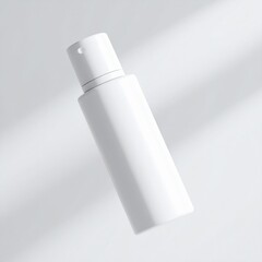 Minimal White Bottle on White Background for Skin Care Product Mockup