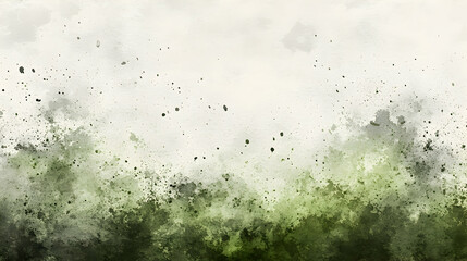 Obraz premium Abstract image of green and white watercolor paint splatter.
