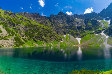 Czarny Staw pod Rysami, a mountain lake in the Tatra Mountains in Zakopane, Poland © momo11353