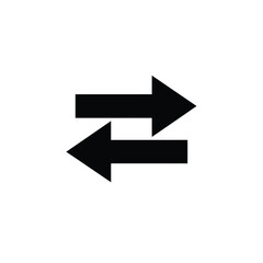 Two horizontal arrows pointing in opposite directions, one left, one right, against a white background.