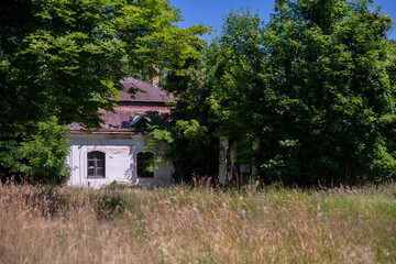 Abandoned Historic Palace with Weathered Architecture and Atmospheric Decay