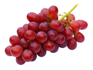 Fototapeta premium Fresh red grapes on a stem isolated on transparent background