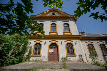 Abandoned Historic Palace with Weathered Architecture and Atmospheric Decay