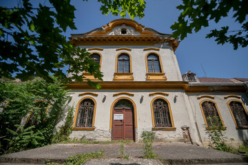 Abandoned Historic Palace with Weathered Architecture and Atmospheric Decay
