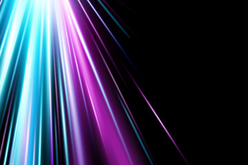 Dynamic Blue and purple Streaks of Light with Motion Blur and Glow, Cyberpunk style