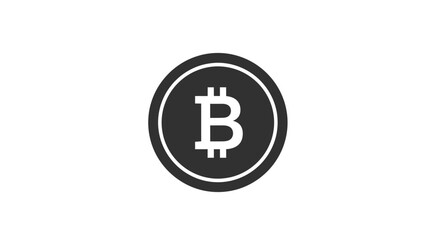 Bitcoin Crypto Icon in Black Circle
