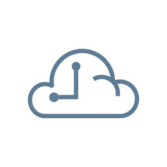 Fototapeta premium Blue Cloud Circuit Icon for Tech Branding