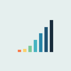 Gradient Bar Chart Vector Showing Growth