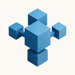 Obraz premium Vector 3D cubes connected in network structure concept.