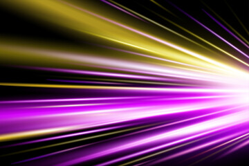 Abstract Gold and purple Speed Light Trail with Motion Blur and Glow
