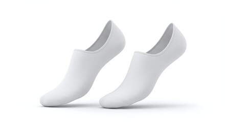White Slip-on Shoes on White Background Minimalist Footwear for Casual and Comfort
