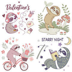 High-Quality lazy sloths Illustrations in Various Styles – SVG Bundle