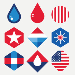 USA Flag Stars Stripes Geometric Patterns