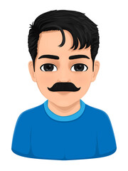 Portrait of a charismatic middle-aged man with a moustache