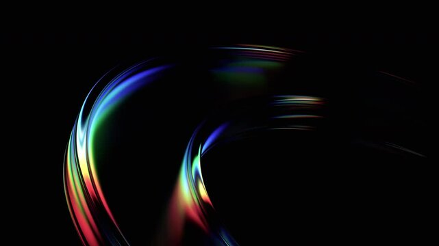 Abstract animation, background with color refraction effect, 4k seamless looped video, 3d render
