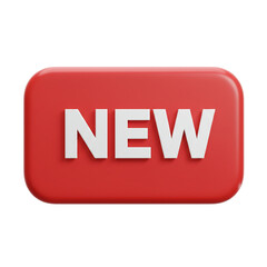 Red “NEW” Promotional Badge – 3D Starburst Label Isolated on White Background
