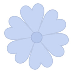 Cornflower. Wild blue flower. Vector illustration. Flat style. Isolated white background. Idea for web design.