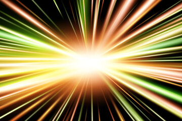 Futuristic Green and orange Energy Beam with Flashing Laser Streak Effect