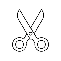 Dull scissors unable to cut icon design in black