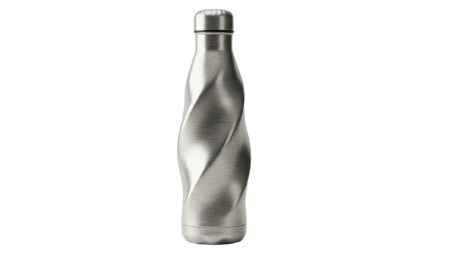 Modern Twisted Stainless Steel Water Bottle.