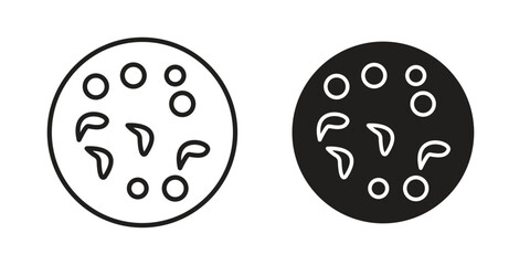 Leukemia icon symbol set in black. line and flat icons