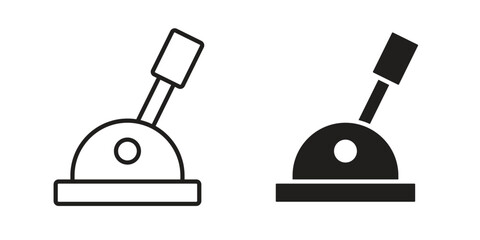 Lever icon symbol set in black. line and flat icons